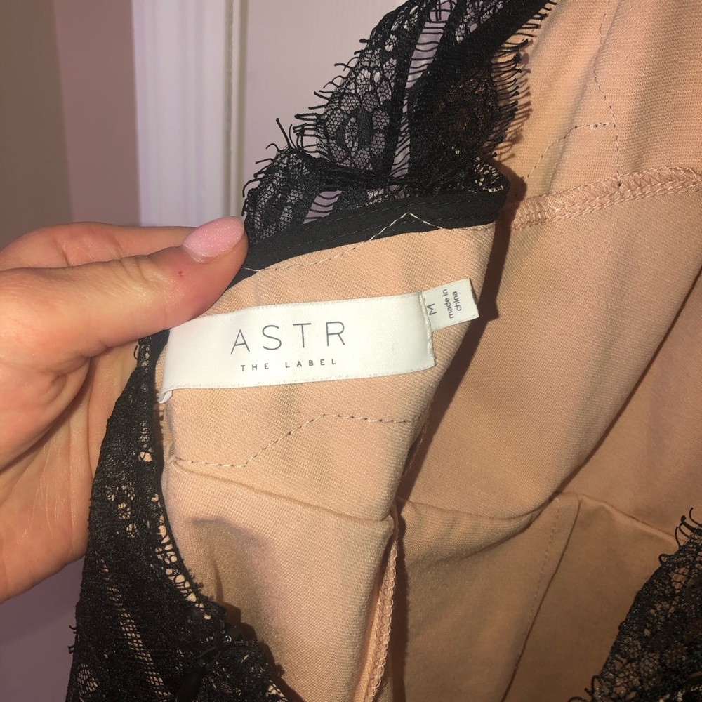 ASTR High Neck Lace Backless Fitted Dress - Picture 9 of 9